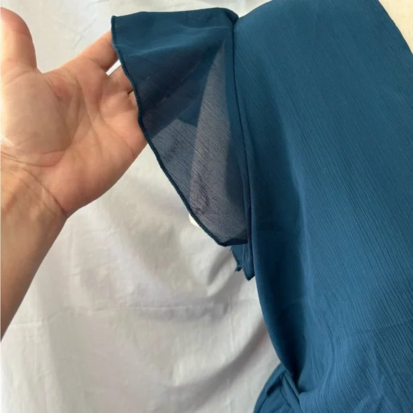 Beautiful and comfortable teal Fall dress - Picture 4 of 6